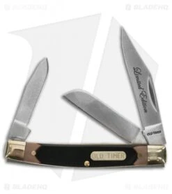 Old Timer Limited Edition 3-Piece Gift Set Fixed/Folders Black W/ Tin 11 Old Timer Limited Edition 3-Piece Gift Set Fixed/Folders Black W/ Tin -Sharp Knife World Old Timer 3 Piece Fixed Folders Saw Cut Handles Satin BHQ 123469 jr folding 1