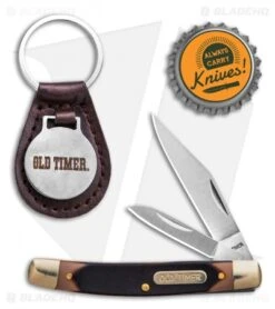 Old Timer Traditional Pocket Knife/Leather Keychain Set 13 Old Timer Traditional Pocket Knife/Leather Keychain Set -Sharp Knife World Old Timer Trapper w Leather Keychain BHQ 123465 td size
