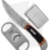 Old Timer Fixed Blade Knife With Lighter & Cigar Cutter -Sharp Knife World Old timer Folder w Lighter Cigar Cutter BHQ 123466 td