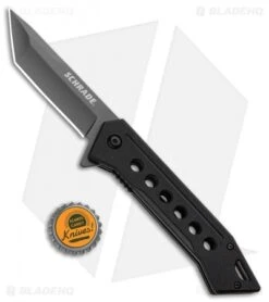 Schrade U.G. Liner Lock Knife Black G-10 (3.25" Gray Tanto) 1100044 -Sharp Knife World SCH U.G. Liner Lock Knife BlackG10 Gray Tanto BHQ 93630 kp bottle cap