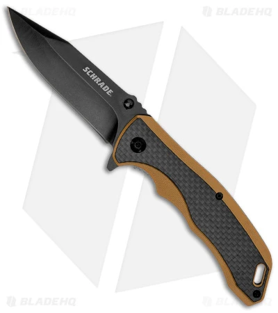 Schrade Ultra Glide 3.3" Liner Lock Knife Tan G-10/Carbon Fiber (3.3" Black)