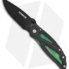 Schrade Folding Knife Black Aluminum Green Liner Lock (3" Black) SCHPROM1633CP -Sharp Knife World Schrade Black Alum Green LL Black SCHPROM1633CP BHQ 62092 jr