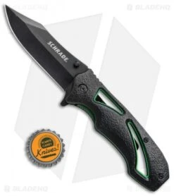 Schrade EDC Liner Lock Knife Aluminum Black (3.3" Black) SCP17-32 -Sharp Knife World Schrade EDC Aluminum Black Green Black SCP17 32 BHQ 75994 jr bottlecap