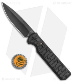 Schrade Alpha Entice Automatic Button Lock Knife Black G-10 (3.5" Black) -Sharp Knife World Schrade Entice Auto Black G 10 Black BHQ 140054 jr bottlecap