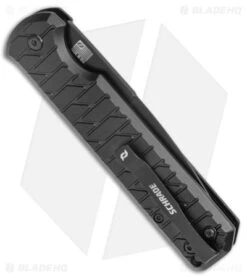 Schrade Alpha Entice Automatic Button Lock Knife Black G-10 (3.5" Black) -Sharp Knife World Schrade Entice Auto Black G 10 Black BHQ 140054 jr side