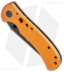 Schrade SCH1110 Liner Lock Folding Knife Orange (3.2" Black) -Sharp Knife World Schrade Folder Orange Black BHQ 77365 jr spine