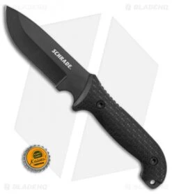Schrade Frontier Full Tang Fixed Blade Knife Black TPE (5" Black) SCHF51 -Sharp Knife World Schrade Frontier full tang black TPE black SCHF51 BHQ 62032 er size