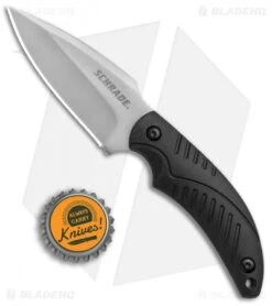 Schrade SCHF66 Full Tang Fixed Blade Knife Black (3" Satin) -Sharp Knife World Schrade Full Tang Blk SCHF66 BHQ 67909 jr bottlecap 2