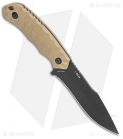 Schrade I-Beam Fixed Blade Knife Brown G-10 (4.75" Black) -Sharp Knife World Schrade G 10 Modified Drop Fixed Tan Black 1136029 BHQ 125127 jr spine