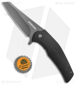 Schrade Torsion Liner Lock Knife Black G-10 (3.5" Black) -Sharp Knife World Schrade G 10 UG Sheepsfoot Folding 1136037 BHQ 125133 jr bottlecap