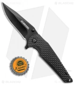 Schrade Fanatic Liner Lock Knife Black G-10 (3.4" Black) -Sharp Knife World Schrade G 10 UG Sweepback Drop Black 1136034 BHQ 125132 jr bottlecap