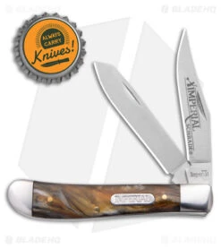Schrade Imperial Trapper Knife 3.5" Amber Swirl IMP15T -Sharp Knife World Schrade Imperial Trapper Amber Swirl SS BHQ 22121 jr bottlecap