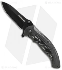 Schrade Liner Lock Knife Black Al (3.5" Black) SCH508