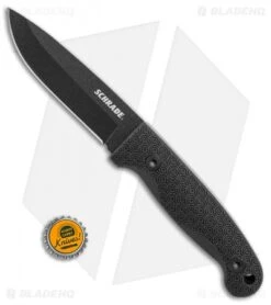 Schrade Large Frontier Fixed Blade Black TPE (4.3" Black) SCHF56L 7 Schrade Large Frontier Fixed Blade Black TPE (4.3" Black) SCHF56L -Sharp Knife World Schrade Large Frontier black TPE black SCHF56L BHQ 62038 er size
