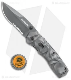 Schrade MAGIC Dual Action Spring Assisted Knife Gray (3.375" Gray Serr) SCHA12S -Sharp Knife World Schrade MAGIC Dual Action SA Gray Gray Serr SCHA12S jr bottlecap 1