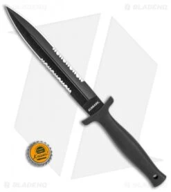 Schrade Needle Boot Knife Fixed Blade W/ Leather Sheath (7.5" Black Serr) -Sharp Knife World Schrade Needle Boot knife leather sheath black serr BHQ 62026 er size