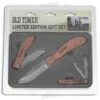 Schrade Old Timer Limited Edition 3-Piece Knife Gift Set 1135031 -Sharp Knife World Schrade OT 3 Piece Damascus Style Steel BHQ 117104 jr
