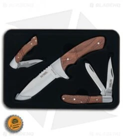 Schrade Old Timer 3-Piece Rosewood Knife Set W/Gift Tin 1130047 -Sharp Knife World Schrade OT 3 Piece Rosewood Gift Tin BHQ 116720 jr bottlecap