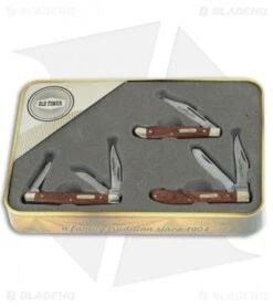 Schrade Old Timer Rosewood Brass 3-Piece Knife Set 1130063