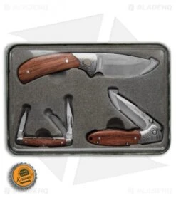 Schrade Old Timer Rosewood Geo 3-Piece Knife Set 1130065 -Sharp Knife World Schrade OT Rosewood Geo 3 Piece Set BHQ 116723 jr bottlecap