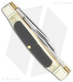 Schrade Middleman Traditional Pocket Knife 3.25" Brown Sawcut Bone SCH34OTB -Sharp Knife World Schrade Old Timer Middleman Traditional Brown Sawcut Bone SCH34OTB BHQ 61949 jr side