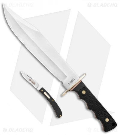 Schrade Old Timer OT Bowie Knife & Folder Black Polymer (10" Satin) 1158653 3 Schrade Old Timer OT Bowie Knife & Folder Black Polymer (10" Satin) 1158653