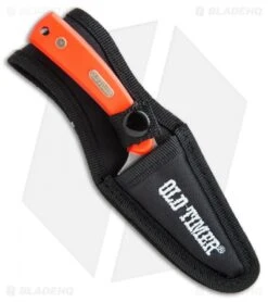 Schrade Old Timer Sharpfinger Fixed Blade Hunting Knife Orange (3.25" Satin) -Sharp Knife World Schrade Old Timer Sharpfinger orange satin BHQ 62079 er sheath