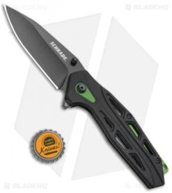 Schrade SCH U.G. Liner Lock Knife Green/Black (3.25" Black) 1100044 -Sharp Knife World Schrade SCH U.G. Liner Lock Knife Green Black Black BHQ 93632 kp bottle cap