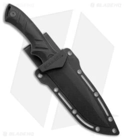 Schrade SCHF31 Drop Point Fixed Blade Knife Black TPE (4.5" Gray) -Sharp Knife World Schrade SCHF31 DP Fixed Blade Black TPE Gray BHQ 28765 jr sheath