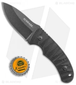 Schrade SCHF57 Full Tang Fixed Blade Knife Black G-10 (2.5" Black) -Sharp Knife World Schrade SCHF57 full tang black G10 black BHQ 62041 er size
