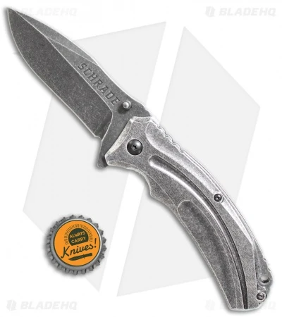 Schrade Stonewash Liner Lock Knife (3.5" Black SW) SCH504 5 Schrade Stonewash Liner Lock Knife (3.5" Black SW) SCH504 - Image 3