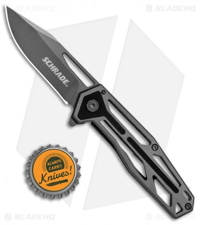 Schrade Cage Skeletonized Frame Lock Knife Gray (2.75" Gray)1084283 6 Schrade Cage Skeletonized Frame Lock Knife Gray (2.75" Gray)1084283 - Image 4