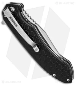 Schrade Scramble Liner Lock Knife Black Aluminum (3.5" Satin) -Sharp Knife World Schrade Scramble LLK Black Aluminum 3in Satin BHQ 140097 td side