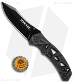 Schrade Shizzle MAGIC Spring Assisted Knife Black (3.375" Black) 9 Schrade Shizzle MAGIC Spring Assisted Knife Black (3.375" Black) -Sharp Knife World Schrade Shizzle MAGIC SA Black Black SCHA11B BHQ 61991 jr bottlecap
