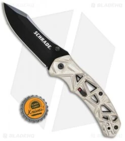 Schrade Shizzle MAGIC Spring Assisted Knife Champagne (3.375" Black) -Sharp Knife World Schrade Shizzle MAGIC SA Champagne Black SCHA11C BHQ 61993 jr bottlecap