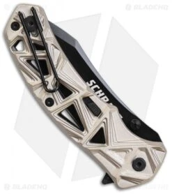 Schrade Shizzle MAGIC Spring Assisted Knife Champagne (3.375" Black) -Sharp Knife World Schrade Shizzle MAGIC SA Champagne Black SCHA11C BHQ 61993 jr side clip