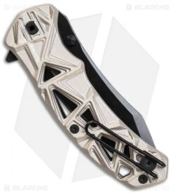 Schrade Shizzle MAGIC Spring Assisted Knife Champagne (3.375" Black Serr) -Sharp Knife World Schrade Shizzle MAGIC SA Champagne Black Serr SCHA11CS BHQ 61994 jr side