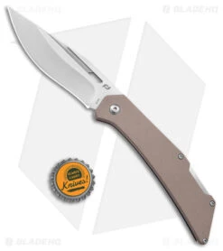 Schrade Slingshot Lockback Knife Tan G-10 (3.75" Satin) -Sharp Knife World Schrade Slingshot LB Tan G 10 Satin BHQ 140098 jr bottlecap 2