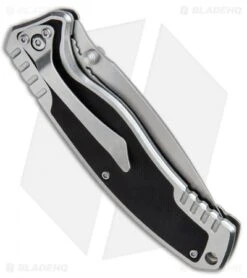 Schrade Ultra Glide Liner Lock Folding Knife Black G-10 (3.5" Stonewash) SCH305 -Sharp Knife World Schrade Ultra Glide Black G 10 SW SCH305CP BHQ 67484 jr side 2