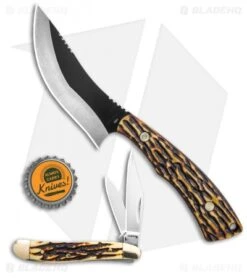 Schrade Uncle Henry 2pc. Modified Drop Point Fixed Blade/Folder Combo -Sharp Knife World Schrade Uncle Henry 2pc Fixed Modified Drop Point W Folder Combo 1157960 BHQ 122422 td size