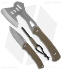 Schrade Uncle Henry 3 Piece Axe & Pocket Knife & Ferro Rod - Tan