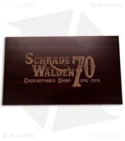 Schrade Walden 70th Anniversary Limited Edition Fixed Blade Knife (4" Satin) 9 Schrade Walden 70th Anniversary Limited Edition Fixed Blade Knife (4" Satin) -Sharp Knife World Schrade Walden 70th Anniversary Fixed SCPROM 16 37CP BHQ 49205 jr box