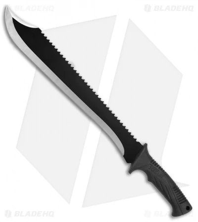 Schrade Clip Point Machete Fixed Blade W/ Sawback (14.8" Black) SCMACH2CP 3 Schrade Clip Point Machete Fixed Blade W/ Sawback (14.8" Black) SCMACH2CP