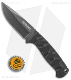 Schrade Full Tang Fixed Blade Knife Black G-10 (3.8" Black) SCHF59 -Sharp Knife World Schrade full tang black G10 black SCHF59 BHQ 62043 er size