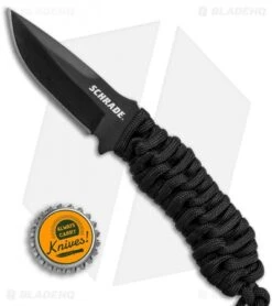Schrade Full Tang Neck Knife Black Paracord (2.7" Black) SCHF46 7 Schrade Full Tang Neck Knife Black Paracord (2.7" Black) SCHF46 -Sharp Knife World Schrade full tang neck knife black paracord black SCHF46 BHQ 62027 er size