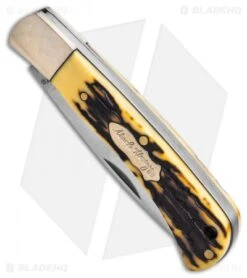 Uncle Henry 2 Piece Fixed Blade/Folder/Pen/Key Fob Tin -Sharp Knife World Uncle Henry 2pc Fixed Folder Tin With Pen Keychain BHQ 123472 td knife 1 spine