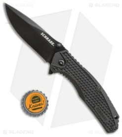 Schrade Liner Lock Knife Black ABS (3.25" Black) SCH002 -Sharp Knife World schrade blk abs SCH002 BHQ 61884 dl bottlecap