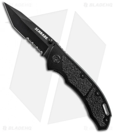 Schrade Tactical Tanto Liner Lock Knife (3.1" Black Serr) SCH201TS 3 Schrade Tactical Tanto Liner Lock Knife (3.1" Black Serr) SCH201TS