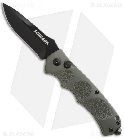 Schrade Extreme Survival Spear Point Automatic Knife Green (3.25" Black) SC60OD 3 Schrade Extreme Survival Spear Point Automatic Knife Green (3.25" Black) SC60OD