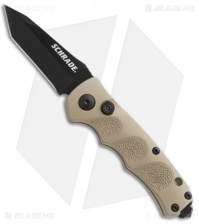 Schrade Mini Extreme Survival Tanto Automatic Knife Tan (2.5" Black) SC60MBRT 3 Schrade Mini Extreme Survival Tanto Automatic Knife Tan (2.5" Black) SC60MBRT